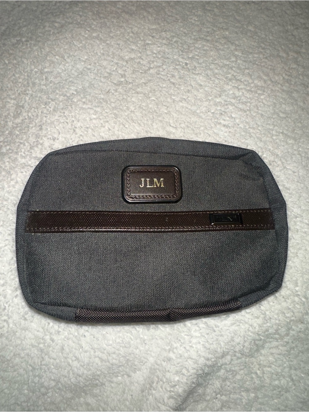TUMI Alpha Split Travel Kit Toiletry Cosmetic Organizer Monogram JLM